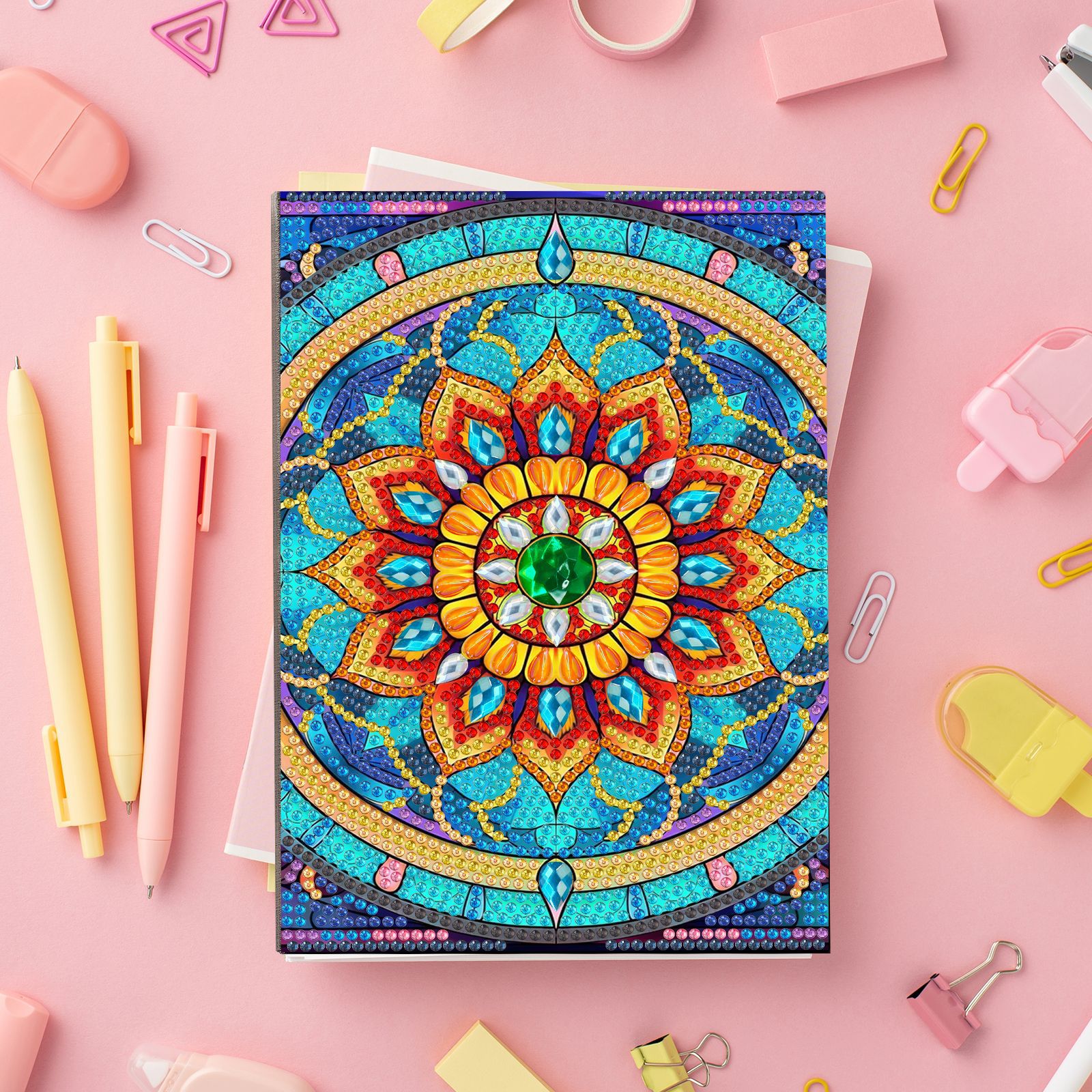 Pintura de diamantes Periférico Diamante Diamante Taladro Parche de diamantes Bordado A5 Cuaderno Dialígrafo de pintura de diamantes Distribución al por mayor