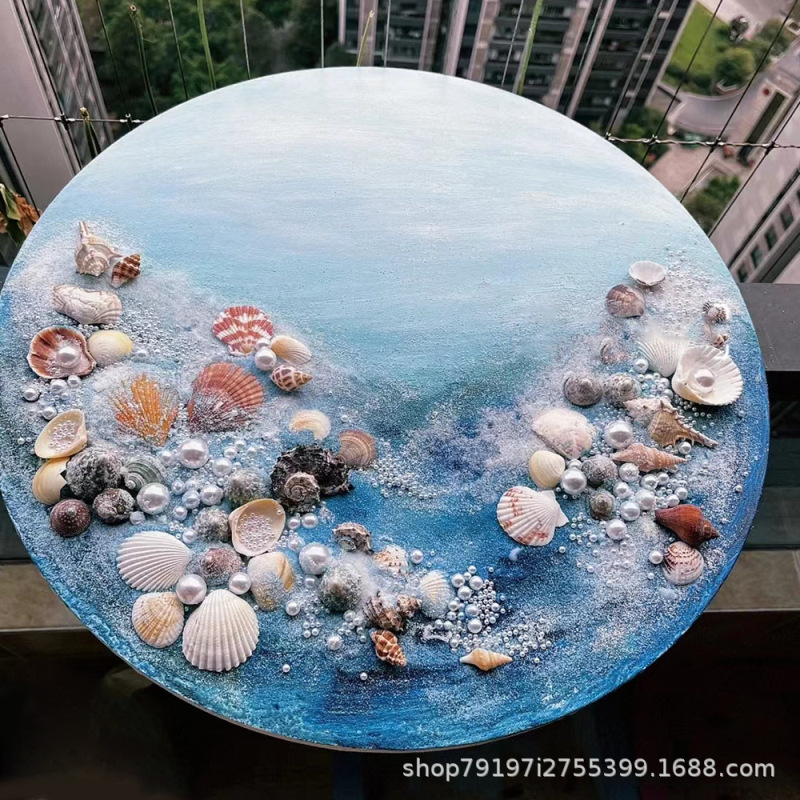 ビーチ波貝殻 diy テクスチャ絵画材料アクリル石英砂手作り額縁チームビルディング活動装飾絵画|undefined