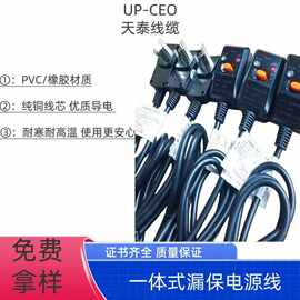 国标三插电源线  一体式漏电保护器 欧洲漏电保护短路器