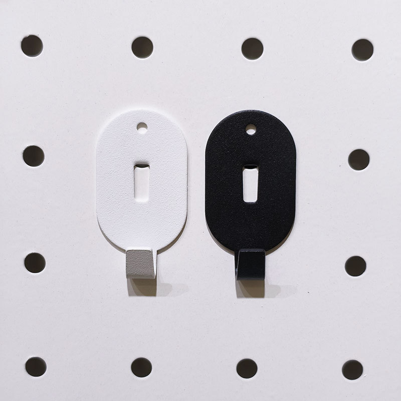 Metal Pegboard Hooks, Round Hole Pegboard Hooks in Black, High-Quality Matte Material Pegboard Accessories Hooks