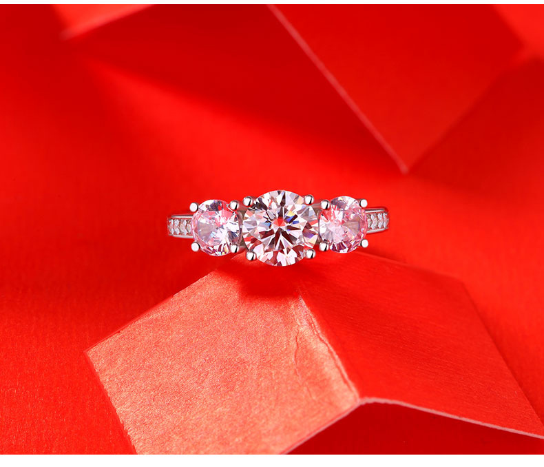 172g Weight 0.03µm Gold Plating Thickness Electroplated Gold Plating Process 18K Real Gold Plated Plating Material 925 Sterling Silver Moissanite Round Open Ring