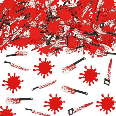 [万圣节派对五彩纸屑万圣节装饰血刀100pc桌面布置抛洒纸屑成品]
