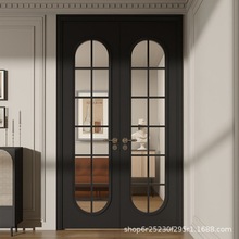 莫梵批发实木复合烤漆门卧室房间书房双开门白色欧法式复古风入户