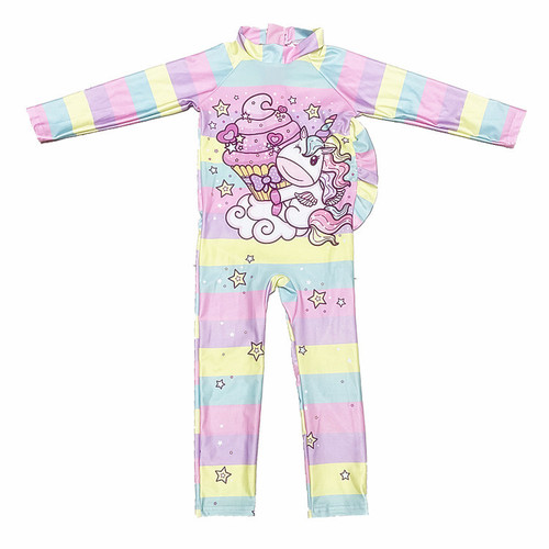 Adorable Long-Sleeve Children's Swimwear Baby Girl Swim Outfit Beach Sunscreen Swim Suit Surfing Suit Conservative Long Pants Set