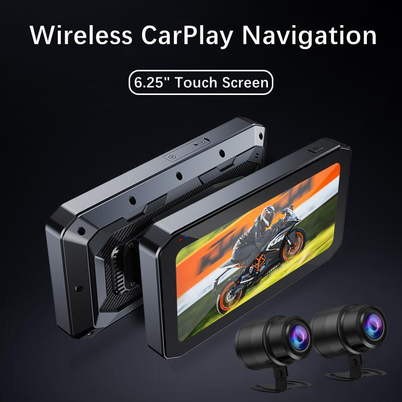 carplay motorcycle driving recorder screen navigation interconnected waterproof anti-shake tire pressure HD GPS navigation