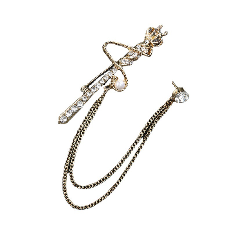 Spilla vintage da donna, spilla con perle e cristalli per sciarpe_voghion.com
