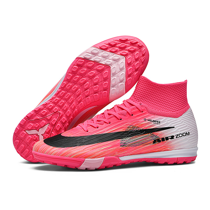 Zapatillas de fútbol transfronterizas sin costuras de caña alta con tacos TF para césped artificial y tacos AG para entrenamiento de hombres, mujeres, niños y jóvenes. image 11