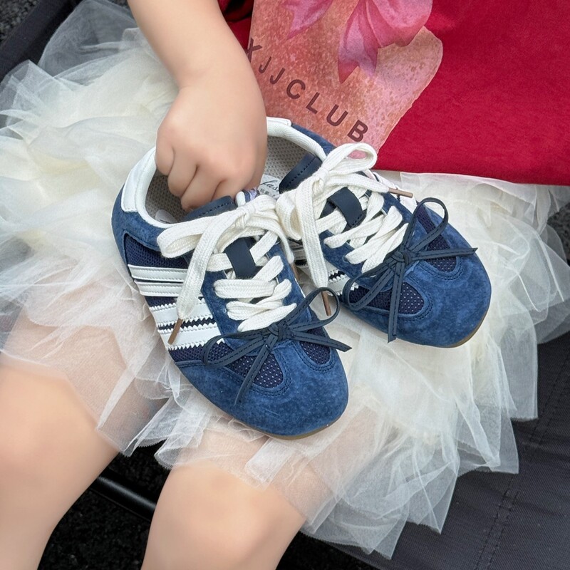 子供のリボン道徳トレーニングシューズ 2025 新しい女の子インターネット有名人バレエフラットフォレストシューズカラーマッチングスポーツカジュアルシューズ|undefined