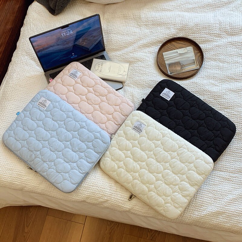 Cross-Border Korean Ins Cute Cloud Embroider iPad Tablet Bag 11/13/ 15inch Notebook Cosmetics Bag