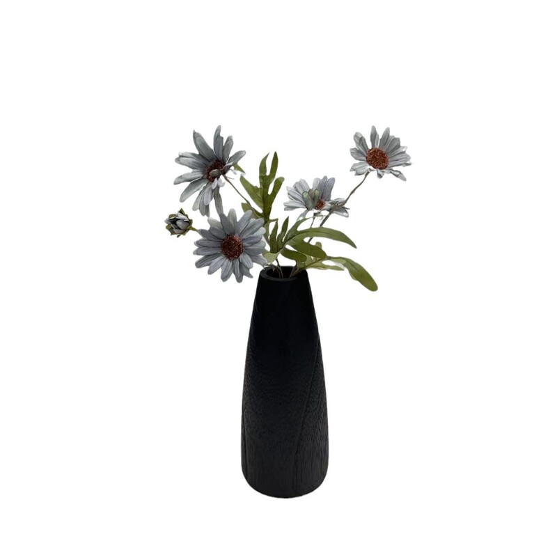 木の花瓶のシンプルな家庭の生け花の工芸品の置物はデスクトップのリビングの展示棚の花瓶を飾ります。|undefined