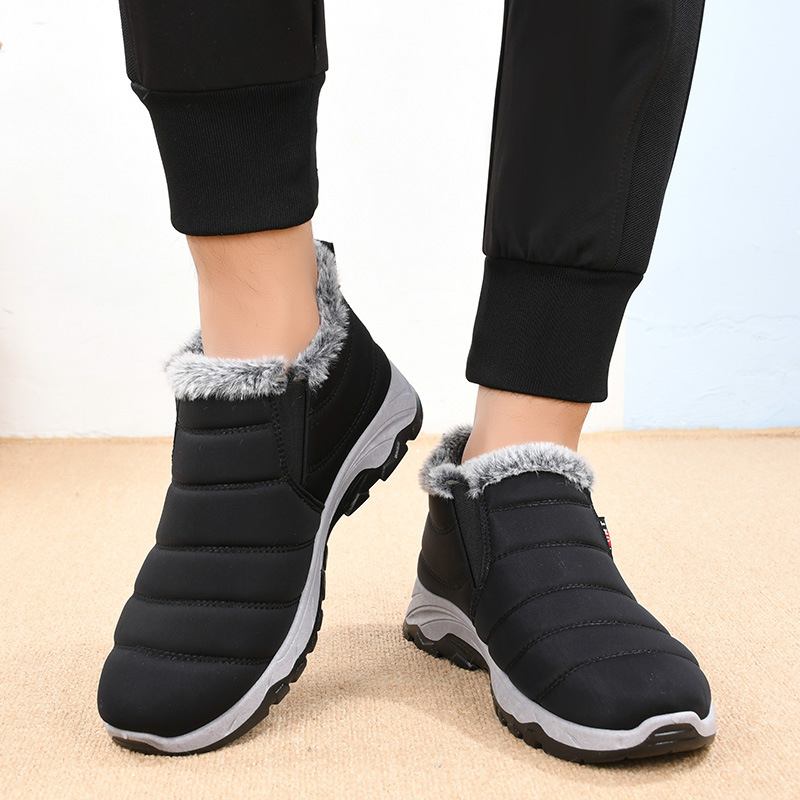 2023 Winter Cotton Shoes for Elderly, Warm and Thick, Soft Sole, Comfortable Cotton Boots for Adults, Fleece Lined, Old Beijing Style Cotton Shoes
