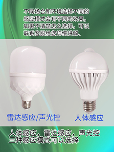 # F7N2N1LED corridor staircase radar human body induction bulb screw light control automatic intelligent person to bright section