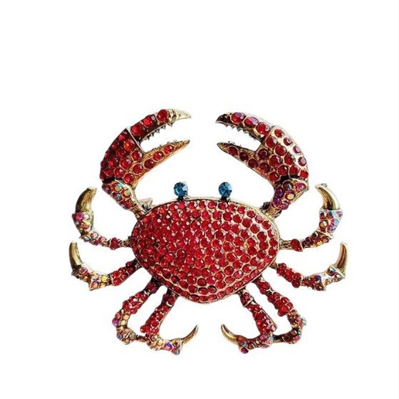 Exaggerated strass krab broche voor dames dierenspeld van legering_voghion.com