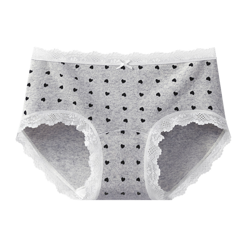 Ropa interior mujer primavera y verano a algodón 7a entrepierna larga antibacteriana primavera y verano algodón niñas calzoncillos de encaje bragas sin costuras