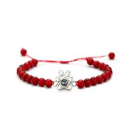 亚马逊热销100种语言我爱你黑摩砂白松石狗掌投影手链图片定 制