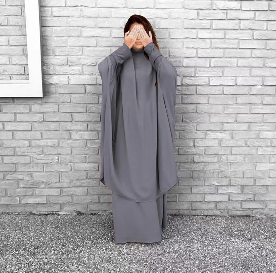 2025 New Hot Sale Large Hem Solid Color Long Robe Loose Suit Dress_ecoleips.com