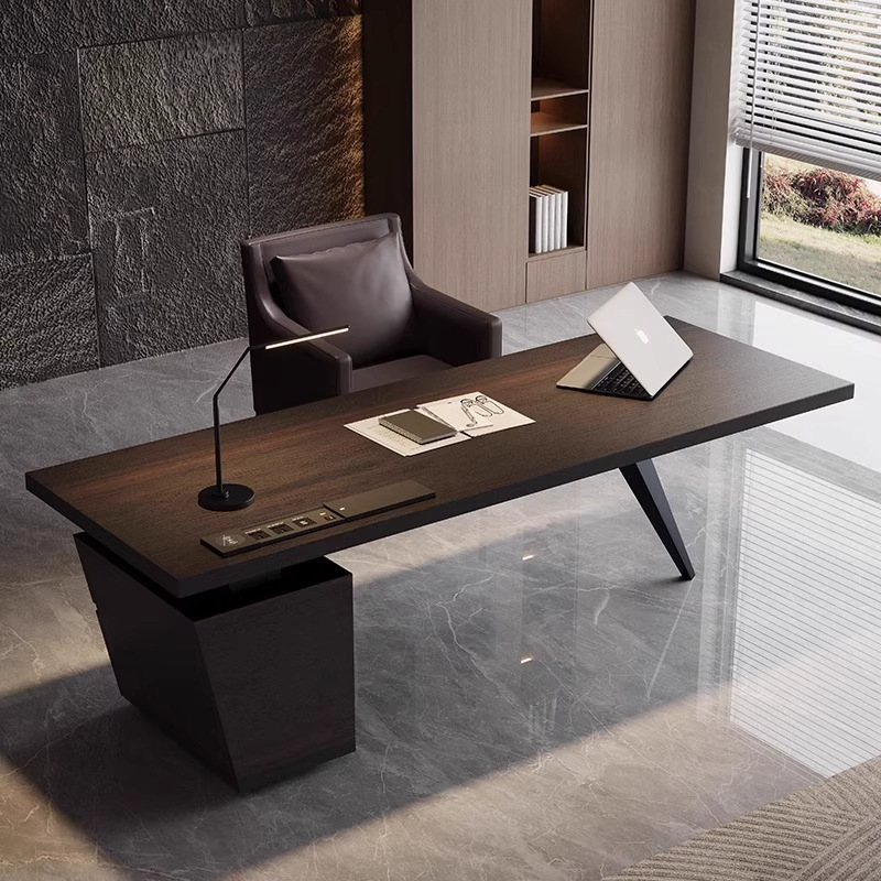 Italian Minimalist Solid Wood Desk Light Luxury Modern Designer High-End Home Study Living Room Boss Desk