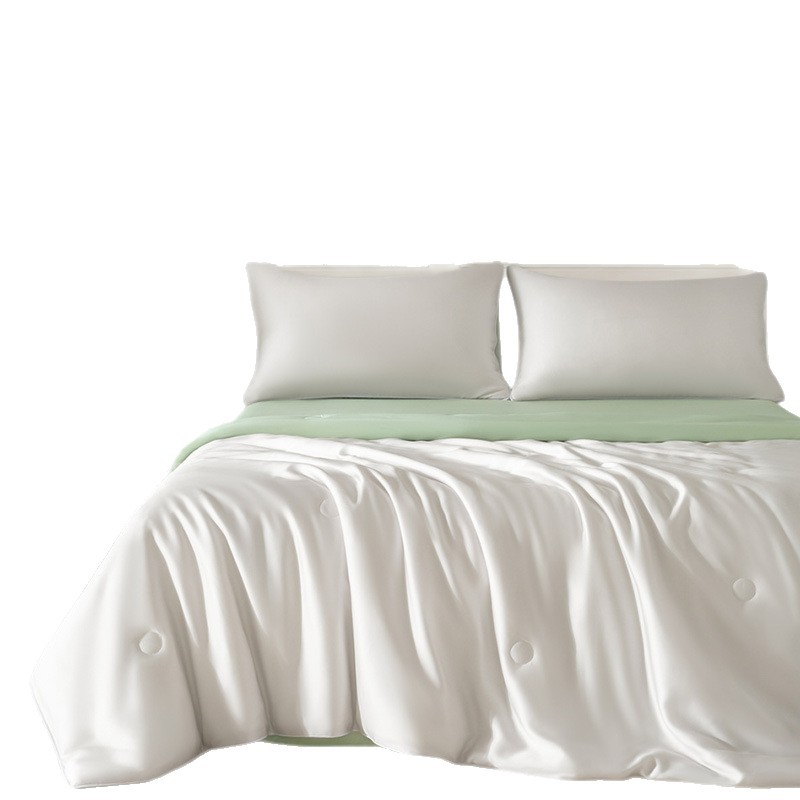 Colcha de verano de seda de hielo lavada pieza única 2025 nueva versión de verano Colcha fresca de verano Colcha de aire acondicionado fresco simple Juego de cuatro piezas Lavable a máquina