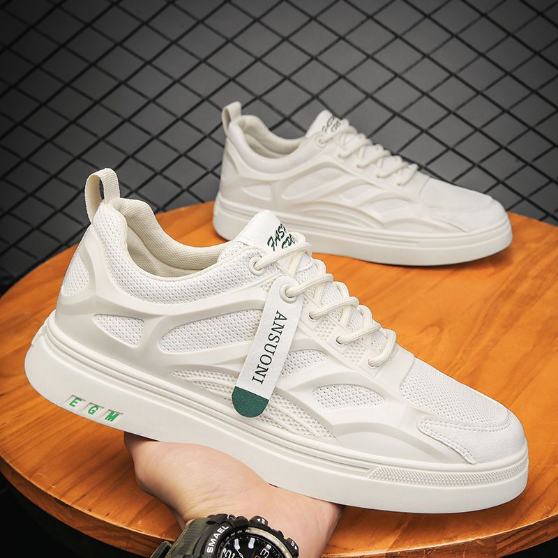Zapatos de verano para hombre 2023 nuevos zapatos casuales deportivos con superficie de malla transpirable para estudiantes de moda, zapatos casuales ligeros y resistentes al desgaste, zapatos de moda