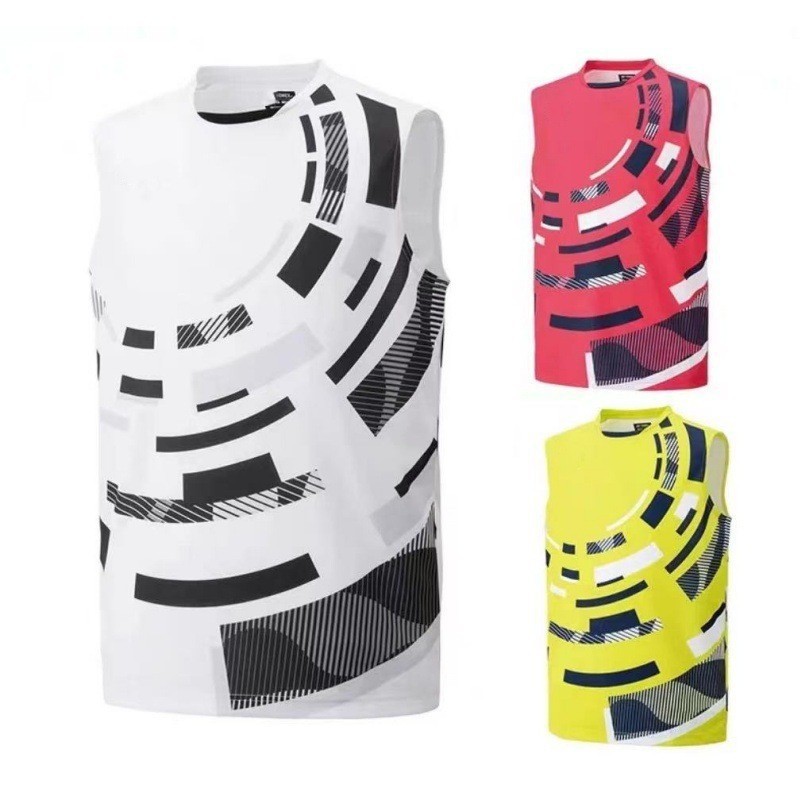 New Yy Badminton Uniform Zhou Tiancheng Sleeveless Competition Uniform Men's Quick-Drying Sports Short-Sleeved Breathable Competition Uniform with Printing