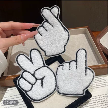 Funny Gesture Hair Fringe Stickers, Soft and Cute, Versatile Peace Sign Hair Clips for Girls, Seamless Hair Fringe Magic Stickers, Organizing Tool