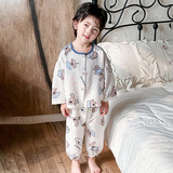 Весенняя тонкая детская пижама подходит для мужчин и женщин, комплект, форма, подходит для подростков, детская одежда