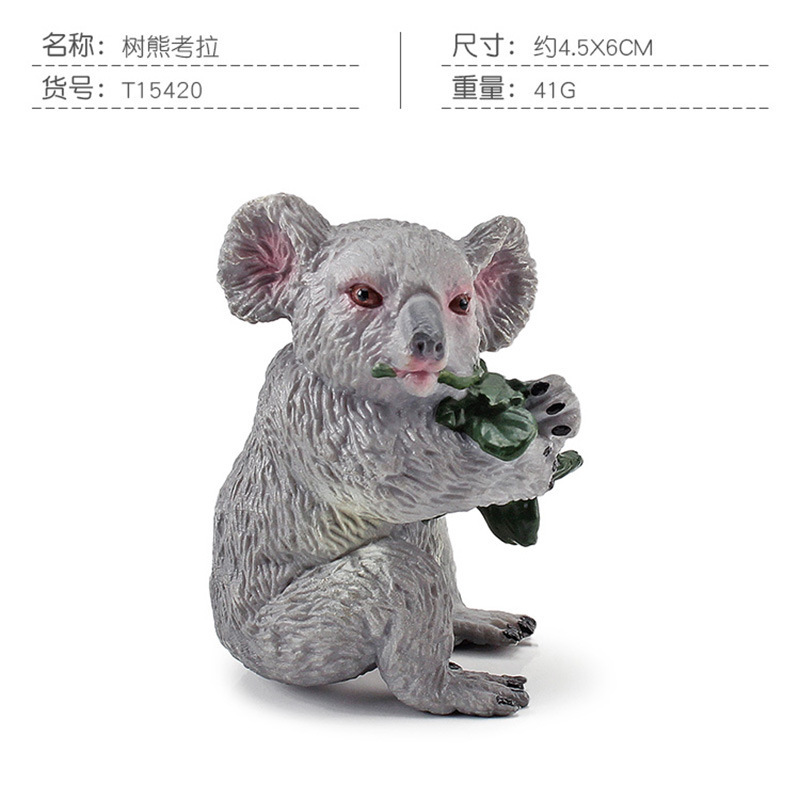 Amazon simulación sólida hojas abraza Australia koala oso modelo de vida silvestre juguetes decorativos estáticos hechos a mano
