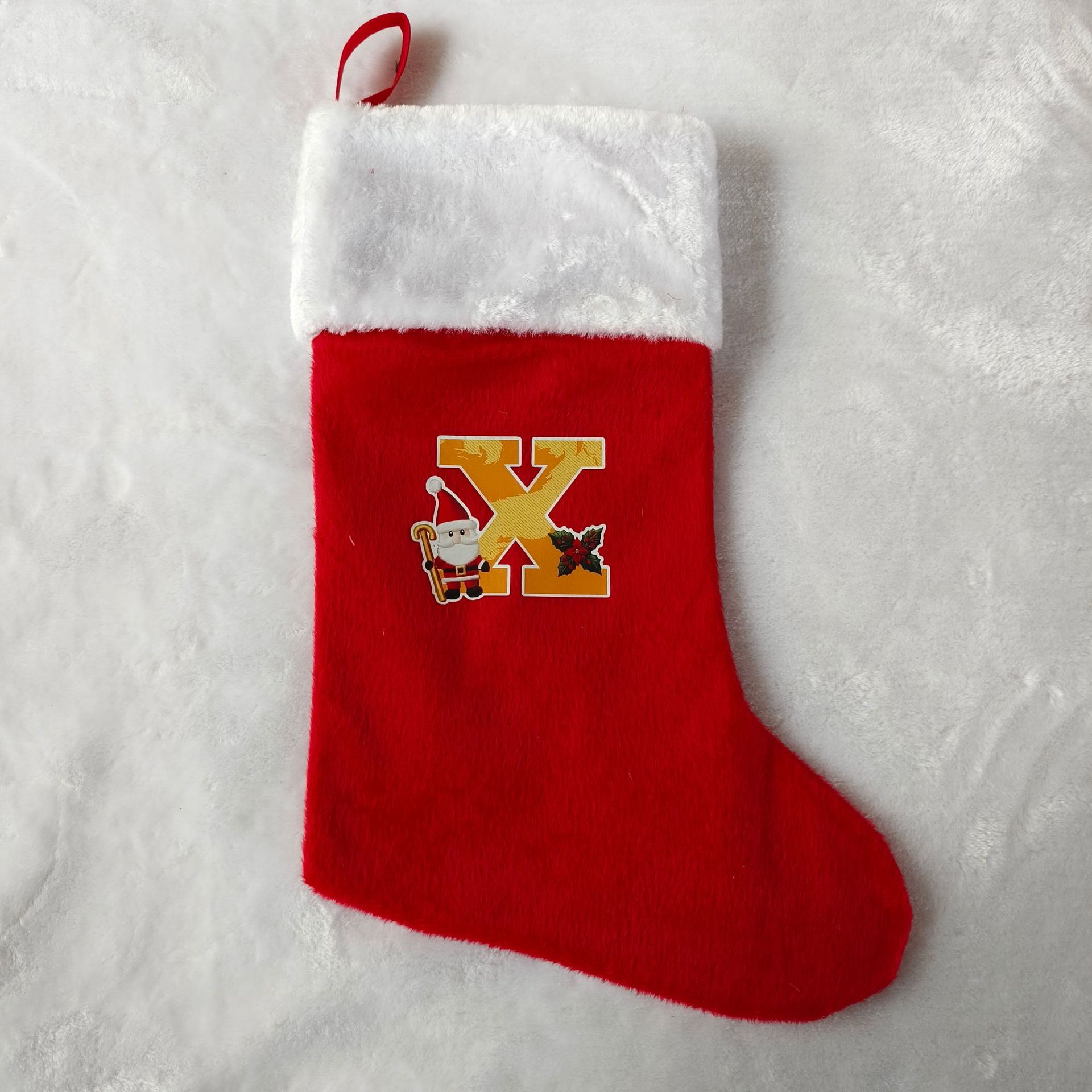 letras transfronterizas calcetines de Navidad encantadores y divertidos letras inglesas calcetines de Navidad creativas letras de Santa Claus