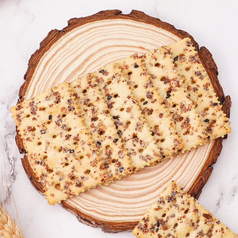 Chia Seed Tricolor Quinoa Sea Salt Soda Crackers High Dietary Fiber Sugar-Free Snack