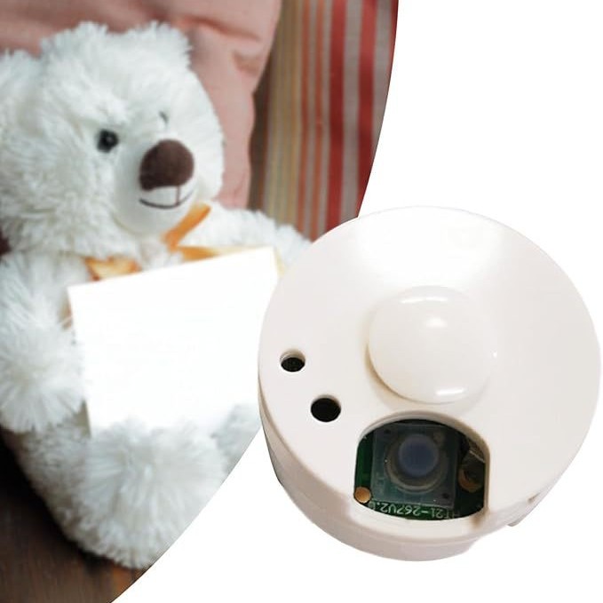 厂家60秒白色圆形塑料毛绒公仔挤压模块机芯按钮玩具配件录音盒