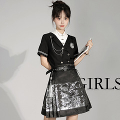 原创设计云城中国风改良汉元素汉服女新中式上衣半裙套装8776