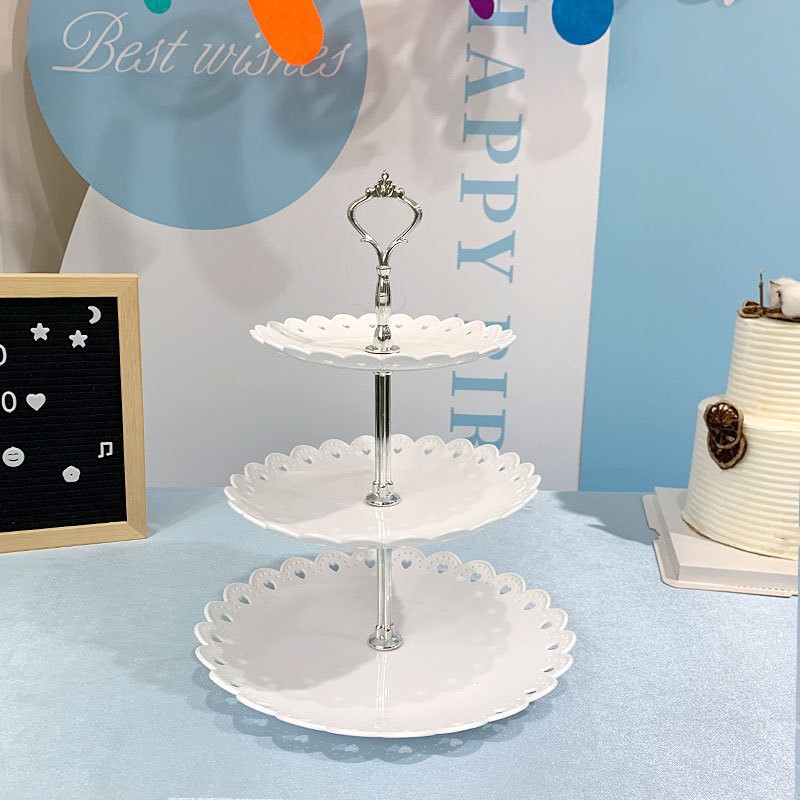 Tabla de descanso de té bandeja de pastel de aniversario decoración tabla de postres estante de exhibición de té de la tarde estante de dulces platos de recepción