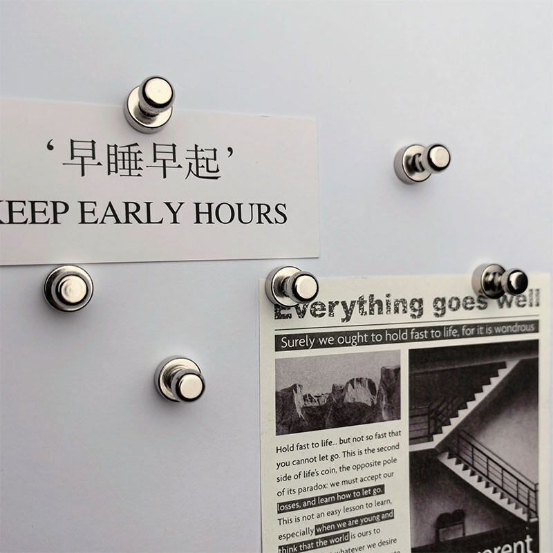Strong Magnetic Nail Message Sticker Note Bill Photo Postcard Fixed Hole Board Magnetic Iron Stone Refrigerator Sticker DIY