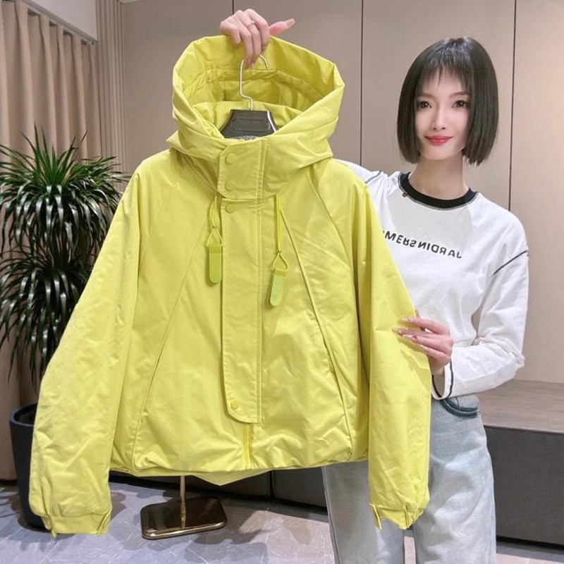 秋季洋气新款2025连帽宽松冲锋衣美式夹克短外套显瘦百搭韩版风衣|undefined