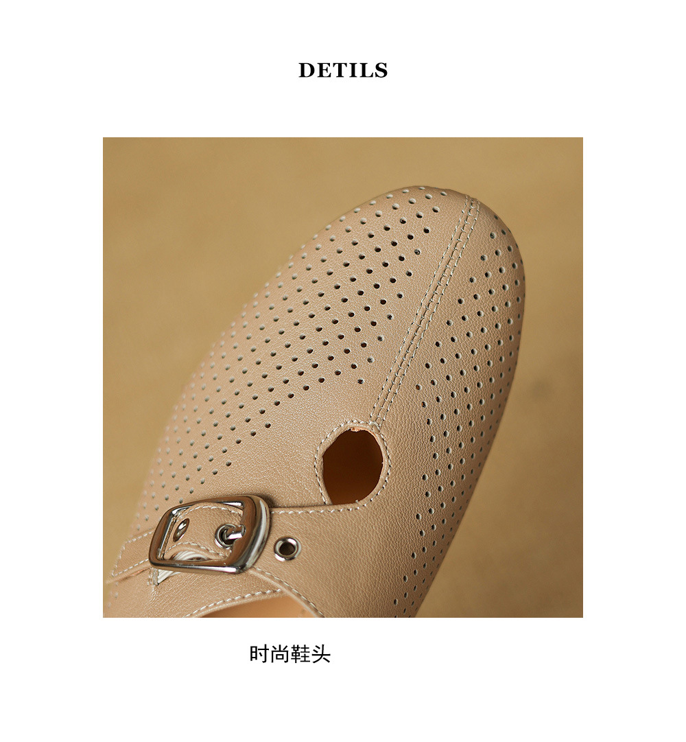 Dép sandal nữ quai chữ V đế bệt mũi trùm phong cách thời trang — màu trắng ngà chi tiết 18