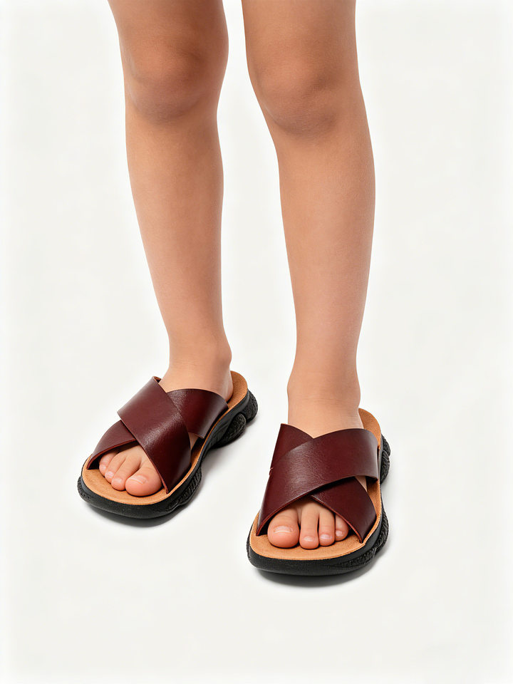 Dép trẻ em đế mềm chống trượt, dép đi biển thoáng khí cho bé trai — Màu kaki, Nâu đậm, Toàn bộ màu đen, Đỏ nâu chi tiết 17