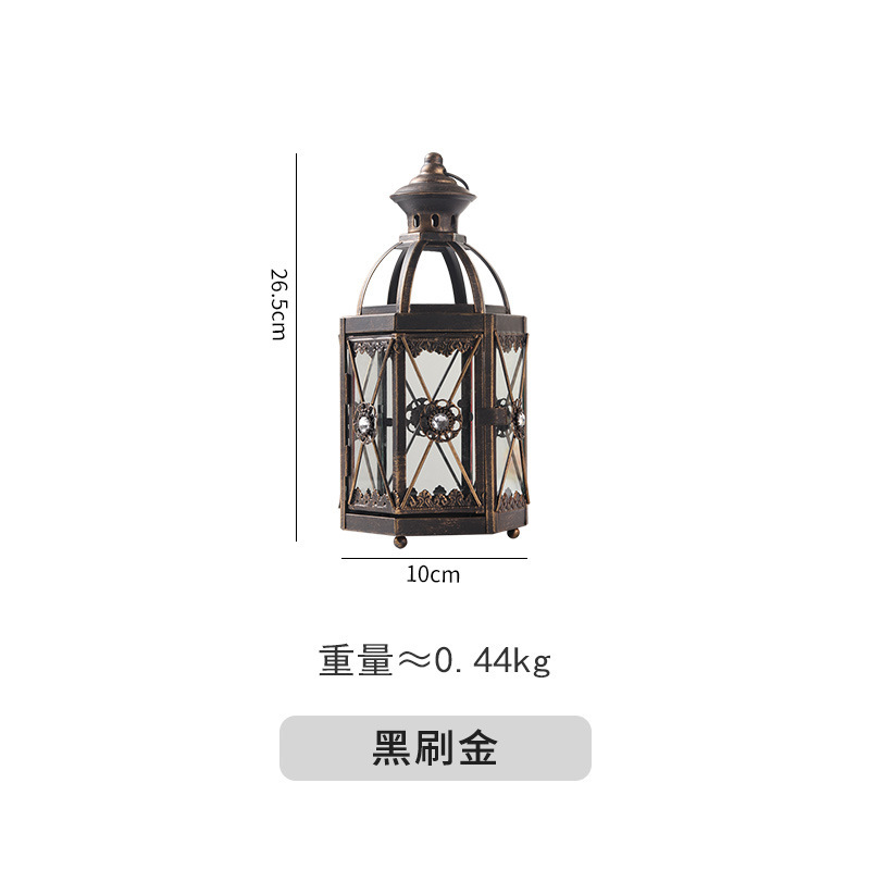 En stock al por mayor de la vendimia candelabro vidrio viento lámpara patio modelo decoración escritorio vela titular