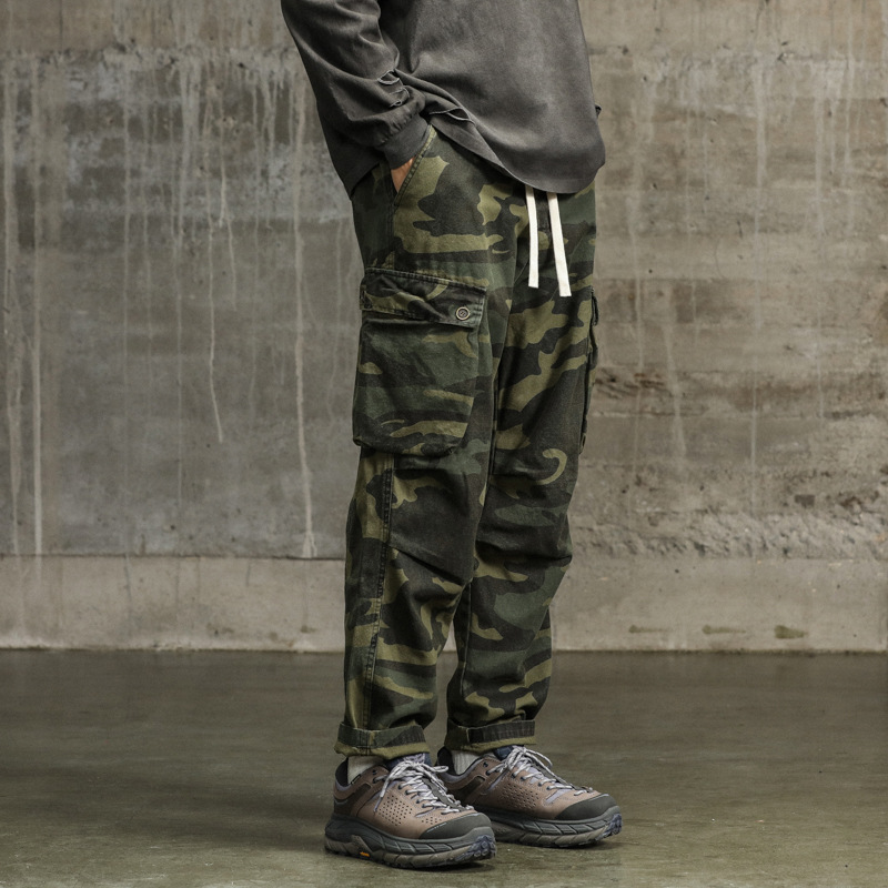 Retro demi-season travel Japanese camouflage casual trousers