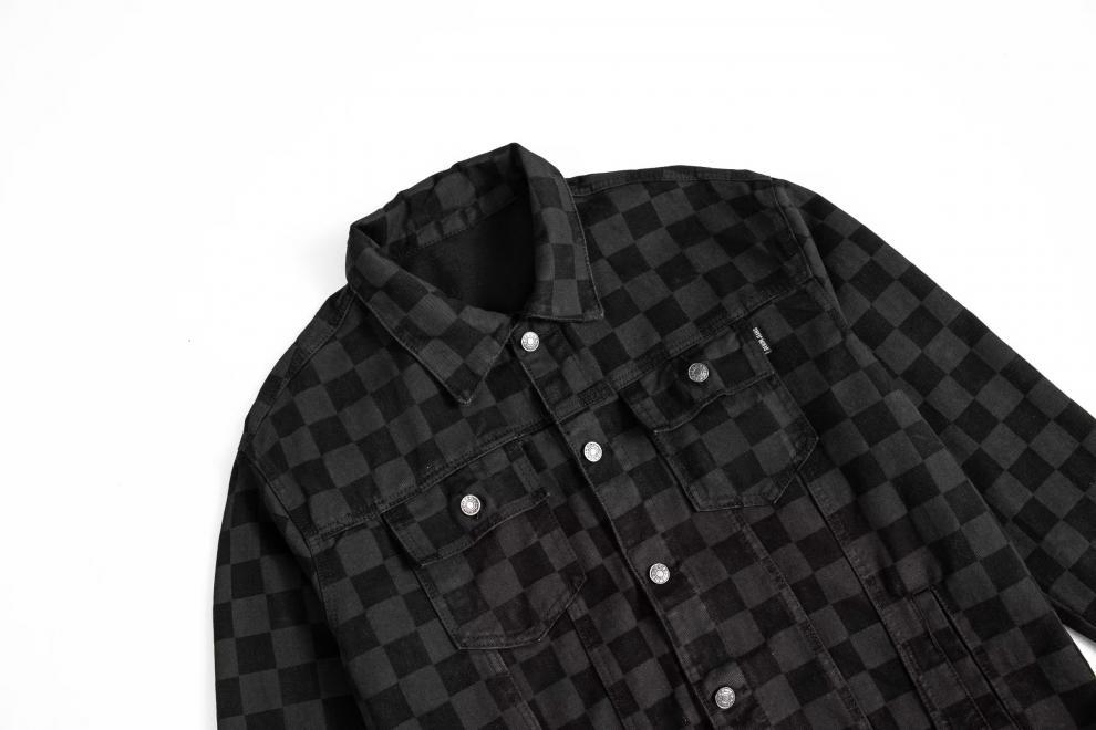 Veste en jean, veste polyvalente à manches longues et col montant pour homme, coupe slim jeune, imprimé tendance de marque_voghion.com