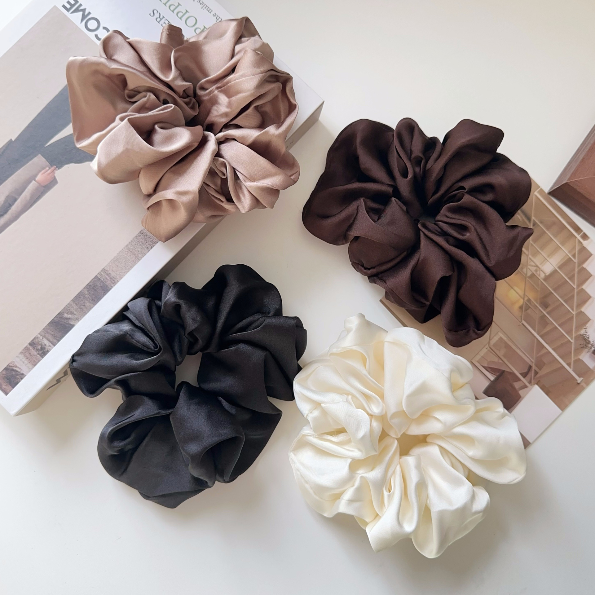 8g Weight Hair Tie Hair Accessories Type 1 Piece Quantity Holiday, Daily Occasion Solid Color Pattern Women's Gender Simple Style, Classic Style Style Women's Simple Style Classic Style Solid Color Cloth Hair Tie 5