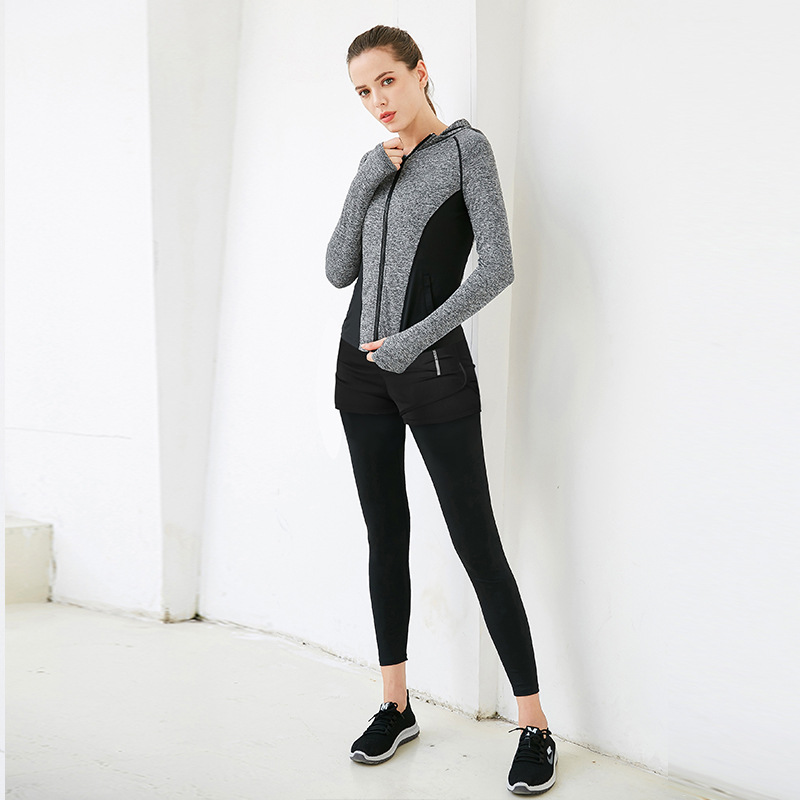 春夏秋女款瑜伽服 跑步运动高弹性修身显瘦衣健身速干5件套y92001