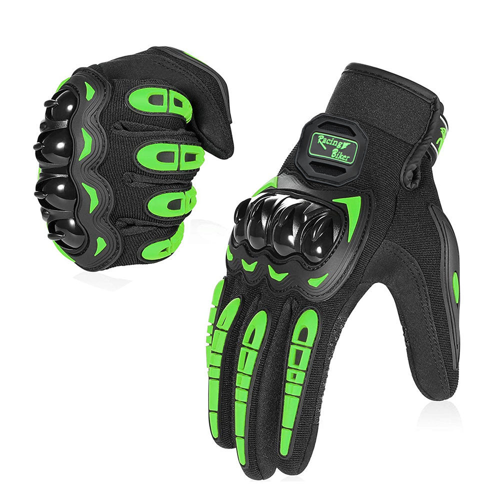 Guantes de motocicleta de verano anticaída con protección rígida pantalla táctil para conducción off-road