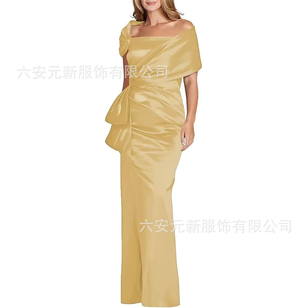 Comercio exterior de Europa y los Estados Unidos Amazon AliExpress nuevo vestido de baile de satén de cola de pez azul tibetano vestido de boda de madres
