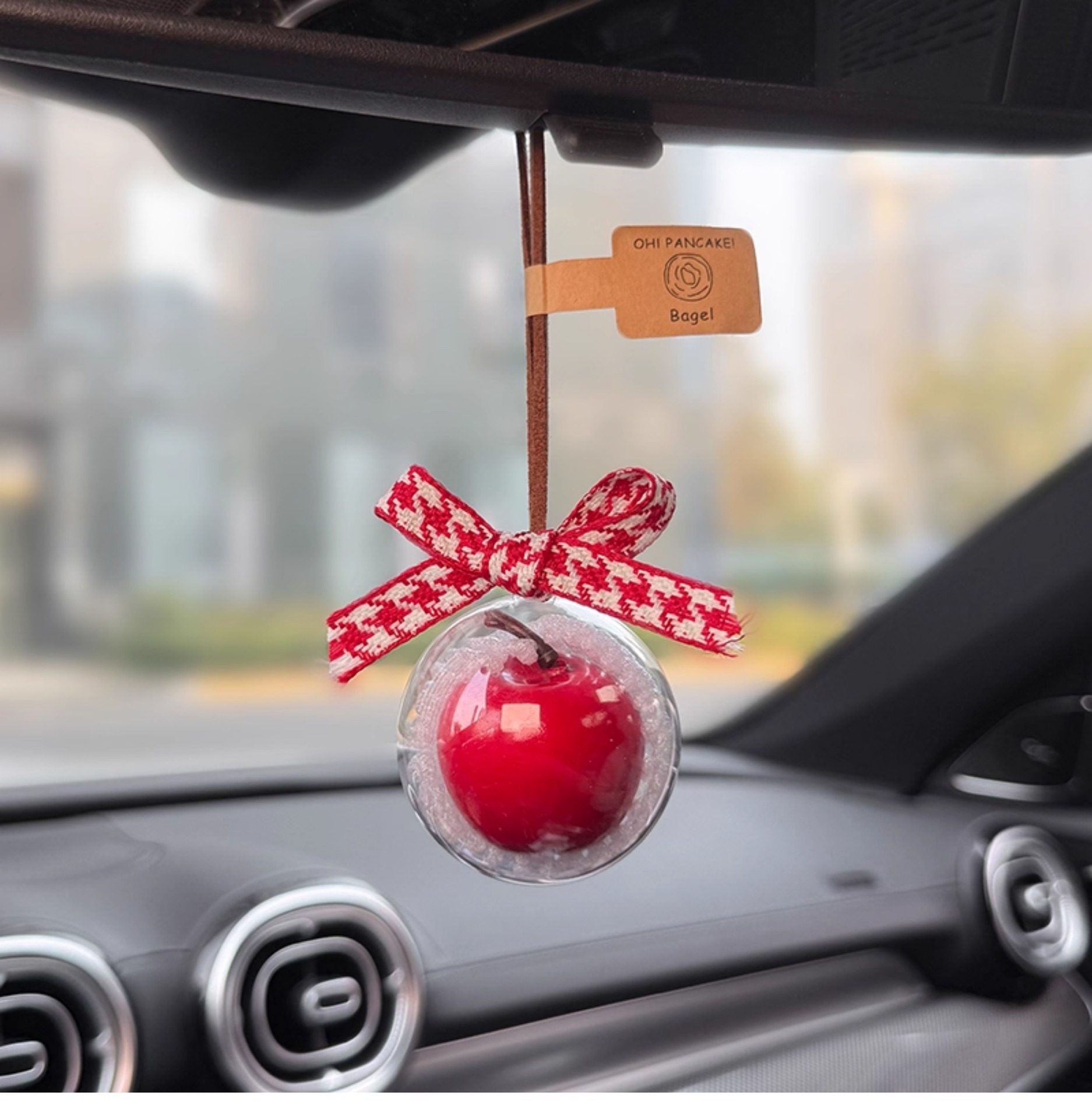 Peaceful Apple Car Pendant High-End Car Interior Decoration Rearview Mirror Hanging Ornament Christmas Women's 2025 New Model