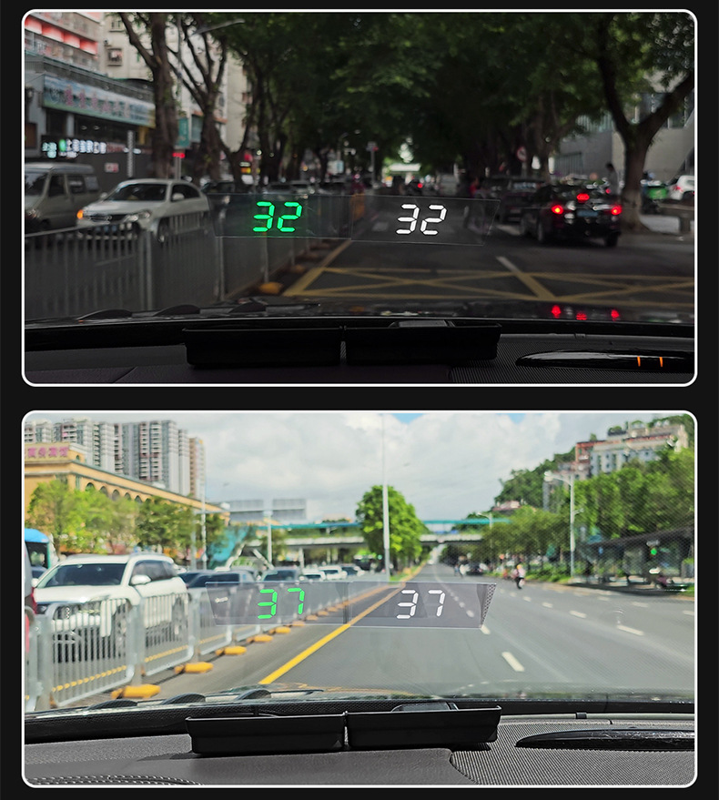 2025 New Hud Head-Up Display Gps Speedometer Speed Display Instrument Kmh/Mph Cross-Border Hot Model W1