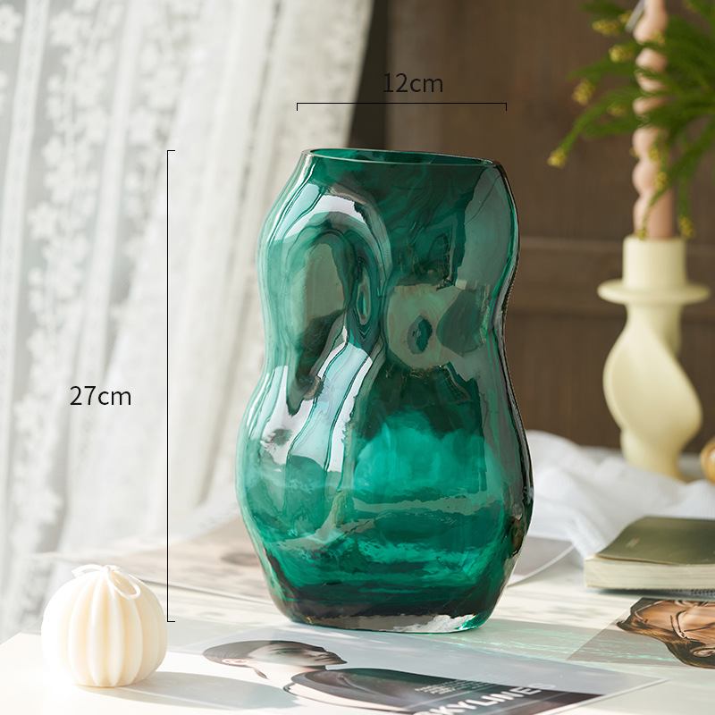 Moderno simple jarrón de vidrio transparente Luz de lujo sala de estar mesa de comedor arreglo floral decoración hidropónico decoración de flores artesanías