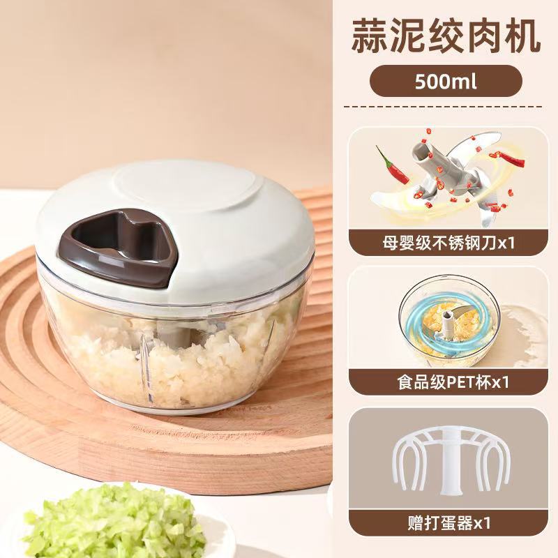 Picadora Manual de Ajo y Verduras a Cuerda de Plástico PP Multifuncional para Cocina