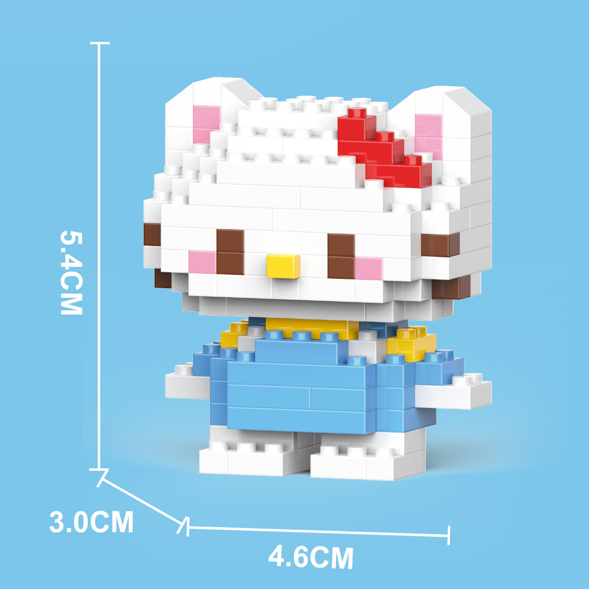 Compatible con LEGO gigante Panda flor azul lindo muñeca de dibujos animados montado bloques construcción juguete para niños puesto caja ciega al por mayor