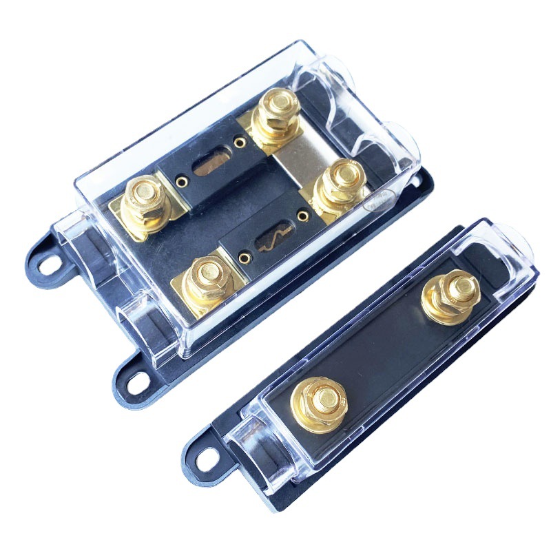 一进一出透明保险丝盒二位座ANL275A300A平板式保险丝24V48V72V