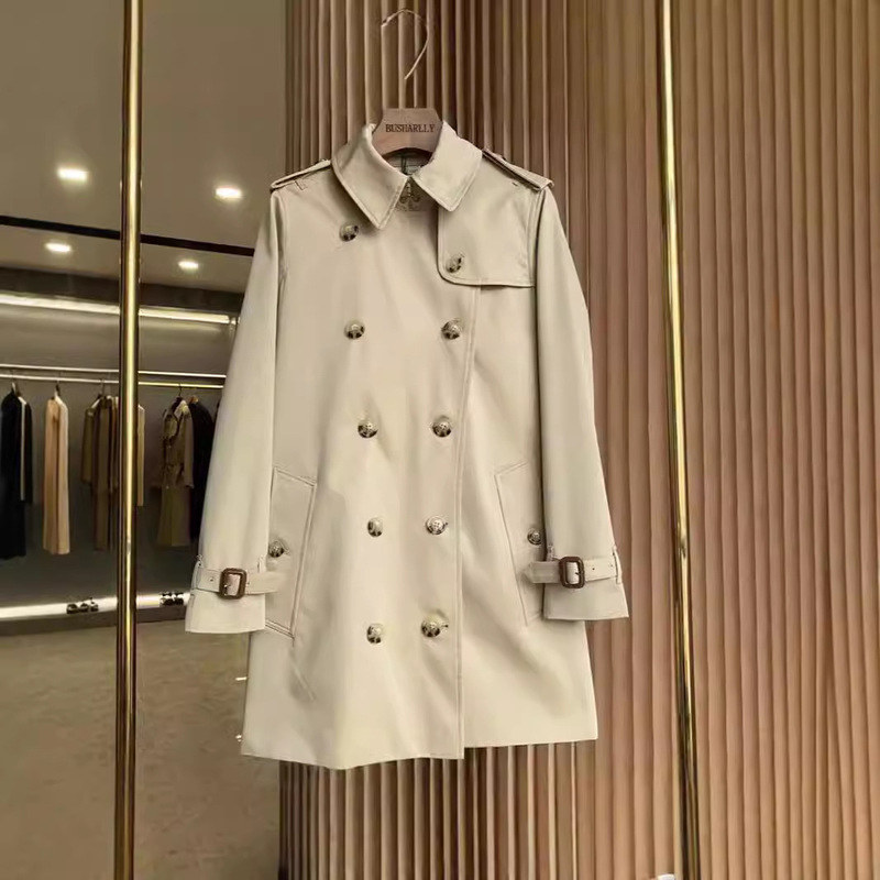 Spring 2024 Kensington Short Style Five-Button New Version British Style Double-Breasted Women's Trench Coat High-End Spring 2024 Kensington Short Style Five-Button New Version British Style Double-Breasted Women's Trench Coat High-End